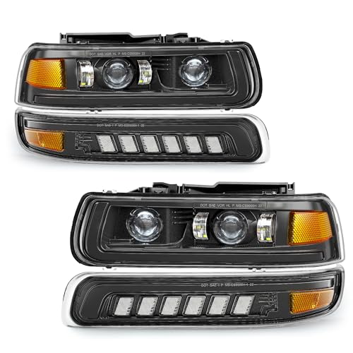 LED Headlights Assembly Headlamps Replacement with Sequential Turn Signal Hi/Low Beam DRL X2261