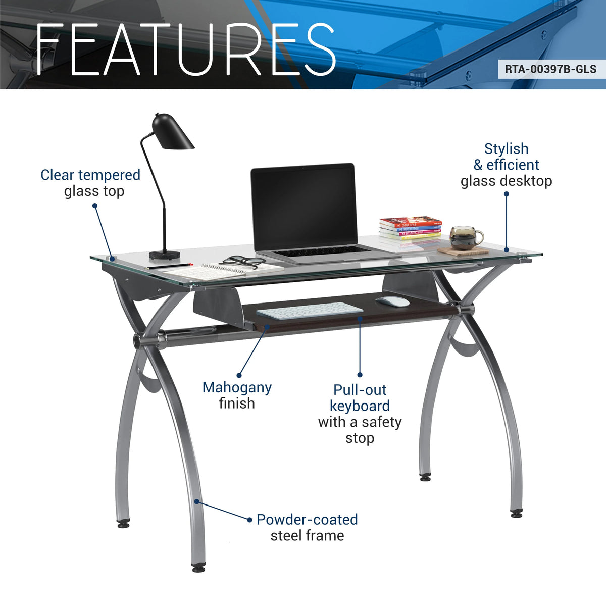 Desk with Pull Out Keyboard Panel W404992