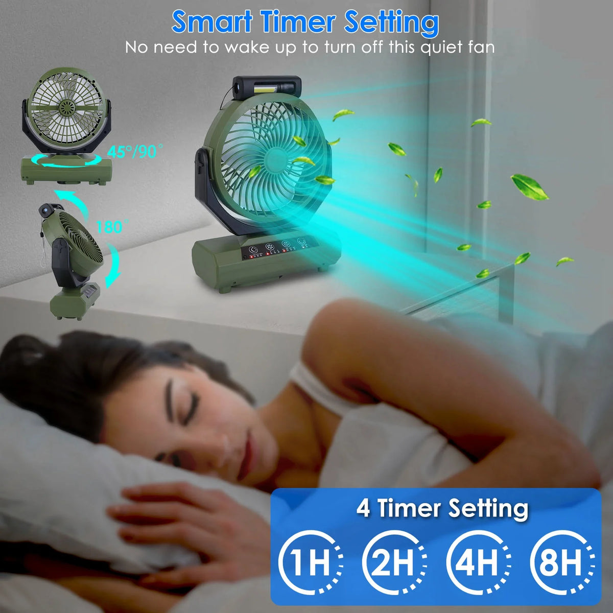 Portable Rechargeable Camping Fan with Flashlight Power Bank N481