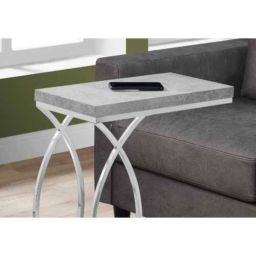 Grey MDF Laminate Metal Accent Table V21821