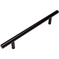 Flat Black Solid Steel 3/8 inch Slim Line Euro Style Cabinet Hardware Bar Pull 5 inch G438426