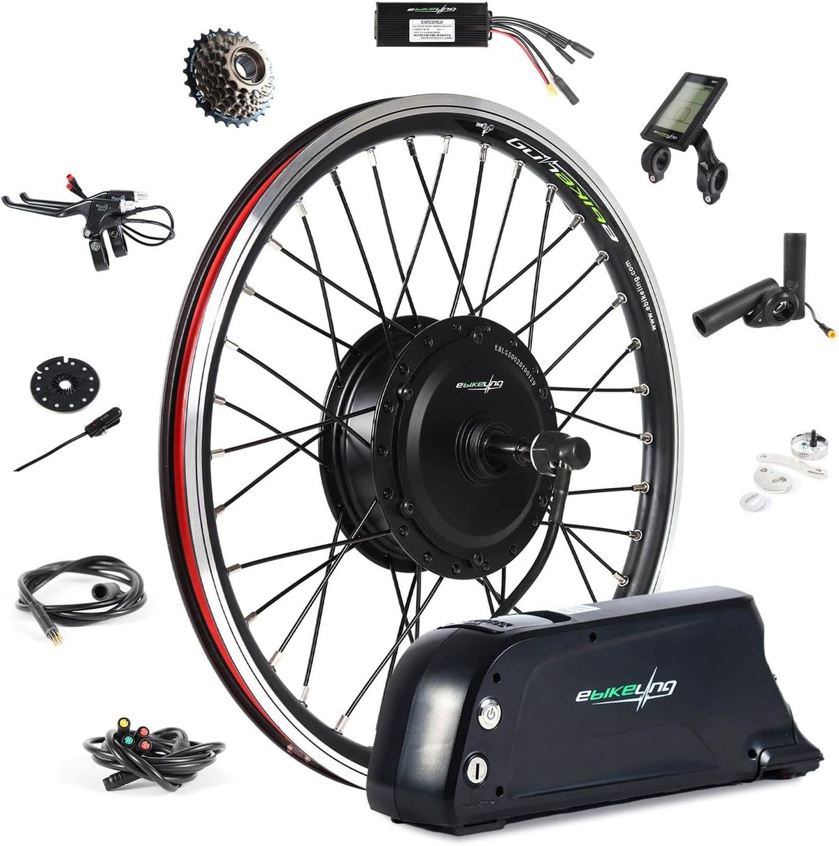 Waterproof Ebike Conversion Kit with Battery 20" Direct Drive Front or Rear Wheel Electric Bike Conversion Kit V872212