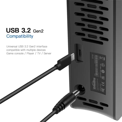 16TB 3.5" External Hard Drive USB3.2Gen2 Type-C HDD Storage Black I504