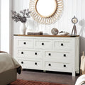 Light Rustic Oak 7 Drawer Dresser Storage Cabinet K29519