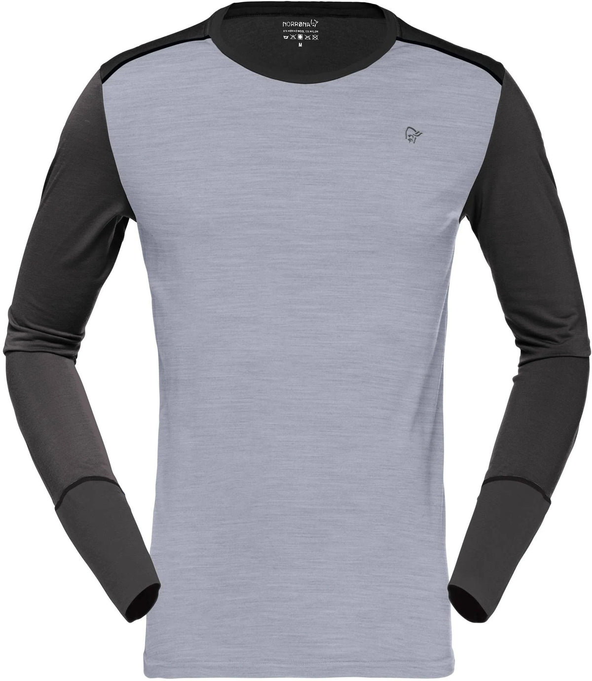Men's Wool Round Neck Baselayer - Small - Mid Grey U3435