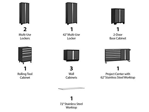Gray 10 Piece Garage Cabinets E86131