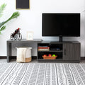 Rustic Brown TV Stand with Storage Cabinets and Open Shelves U157895