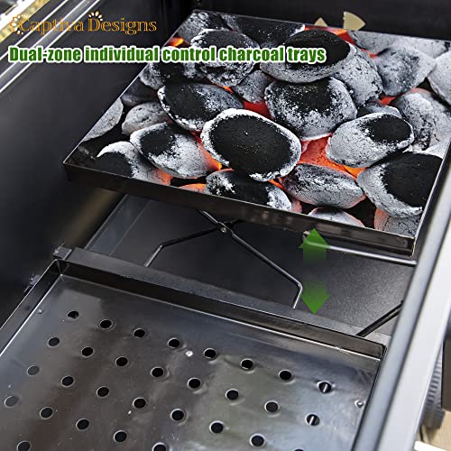 Extra Large Charcoal BBQ Grill with 2 Foldable Side Tables R7832