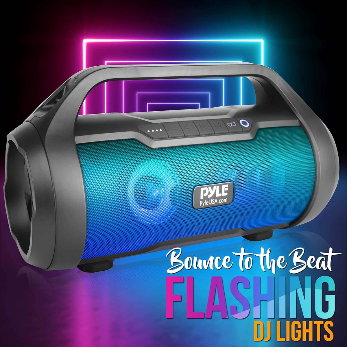 500W 2.0CH Portable Bluetooth Boombox Speaker with AUX Input, USB, SD, FM Radio, 3" Subwoofer, Voice Control, Pack of 2 Z497612