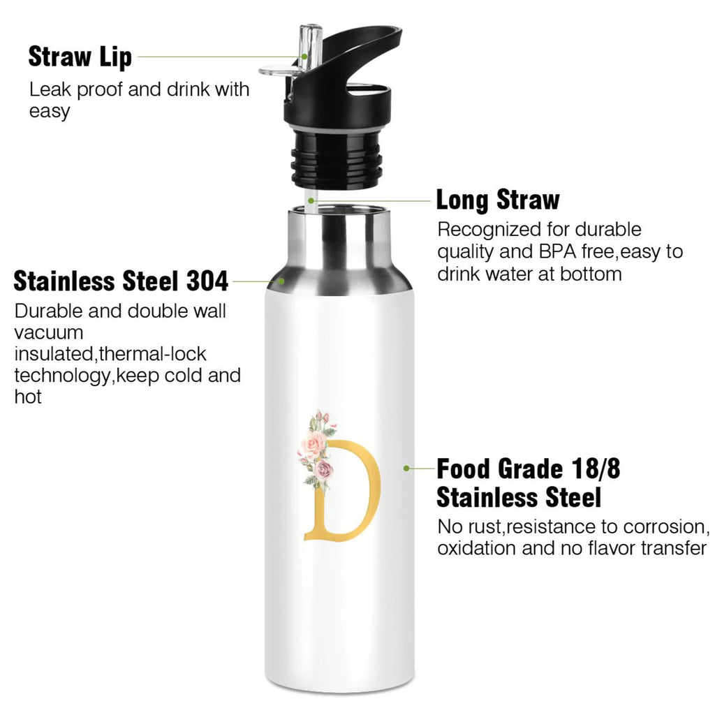 Stainless Steel Insulated Water Bottle with Straw Lid X2545