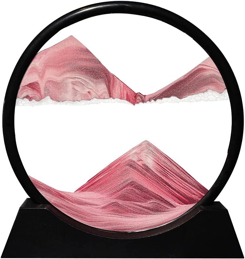 Moving Sand Art Picture Round Glass 3D Deep Sea Sandscape Q3824