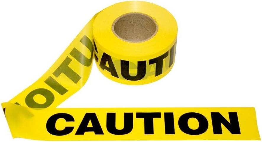 Yellow Caution Barricade Tape 3 in. x 1000 ft. 12-Pack V23135