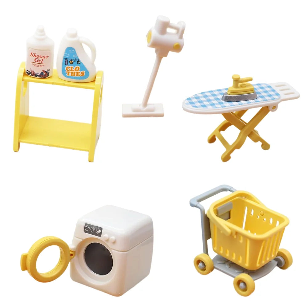 1:12 Mini Dollhouse Washing Machine Vacuum Cleaner Laundry Room Set Play Toys B472