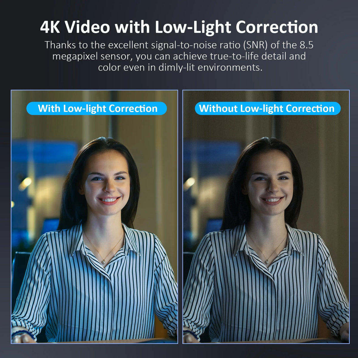 4K AI Webcam with Noise-Canceling Mic P5753