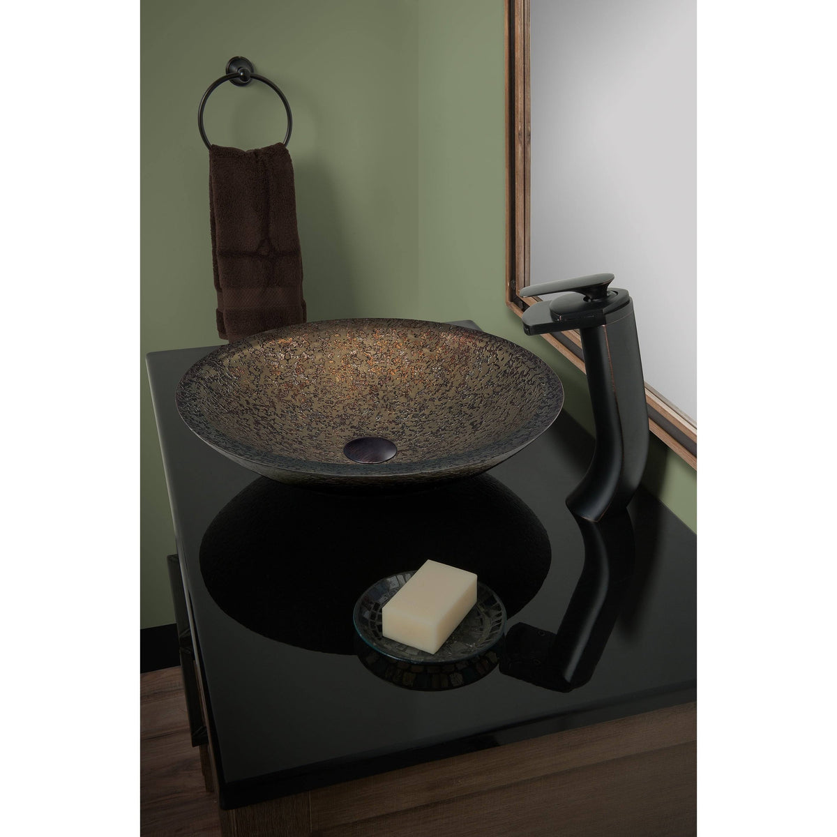 Oil Rubbed Bronze Waterfall Vessel Faucet Set M13117