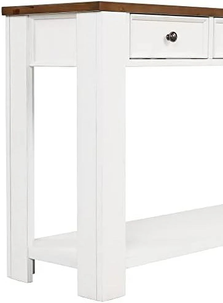 White Console Table with 4 Drawers and Shelves X760283