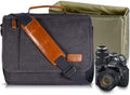 Canvas Messenger Bag with Camera Insert Sleeve A1404