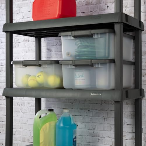 4 Shelf Lockable Plastic Storage Cabinet H7443