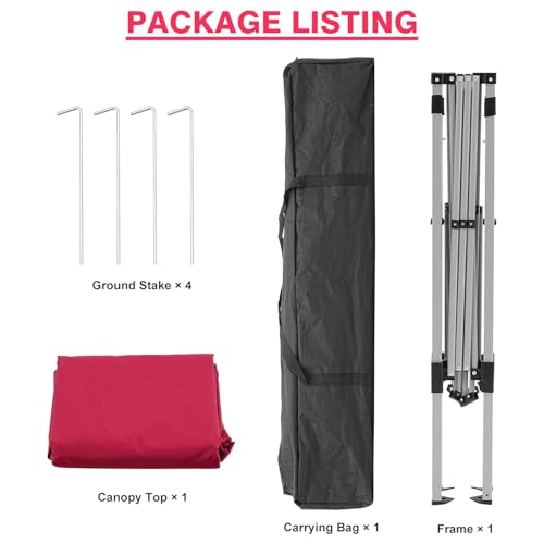 10X10 FT Pop Up Canopy Tent with Carrying Bag Y89945