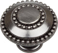 25 Pack Matte Black Round Double-Ring Beaded Cabinet Knobs C659