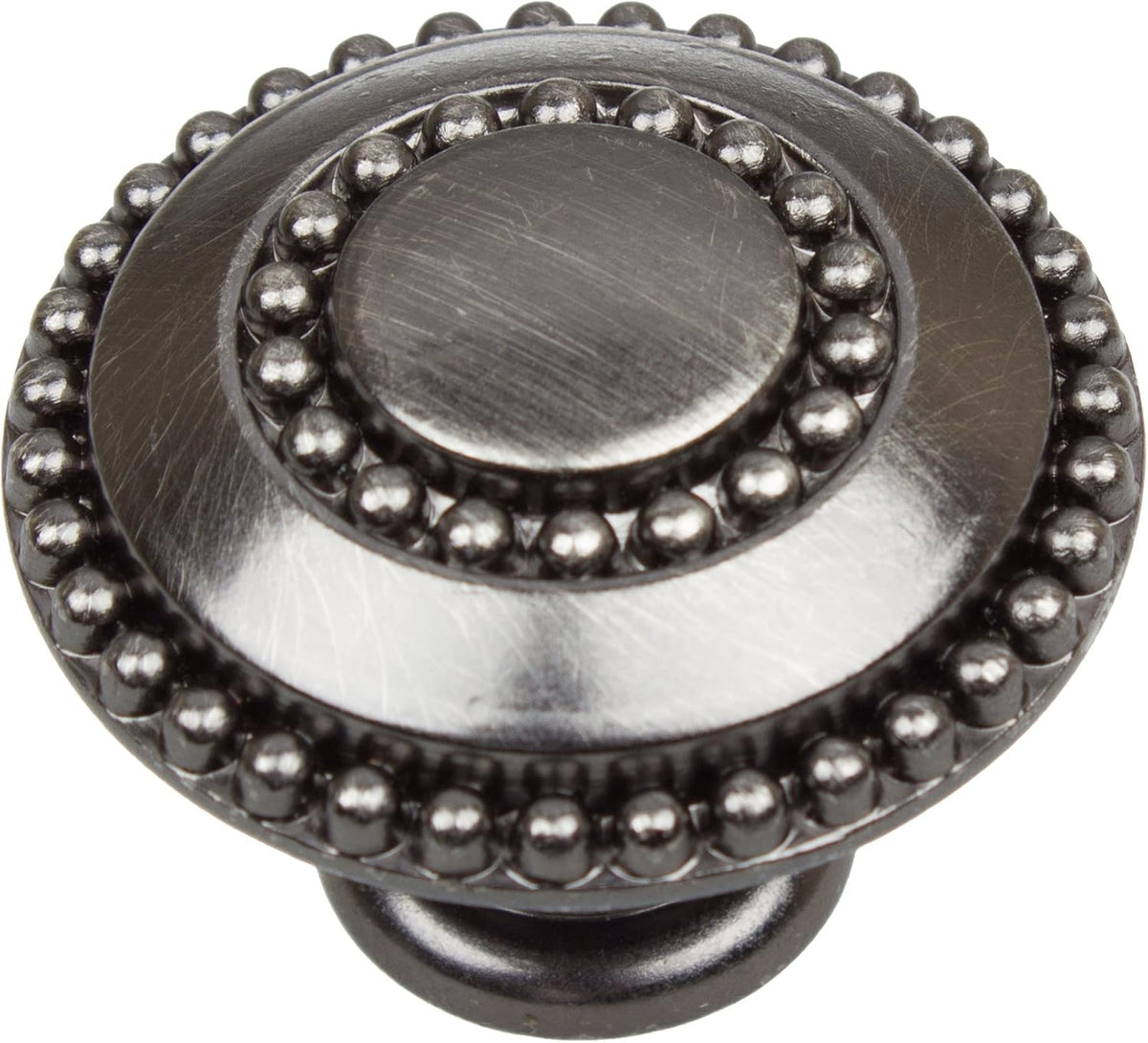 25 Pack Matte Black Round Double-Ring Beaded Cabinet Knobs C659