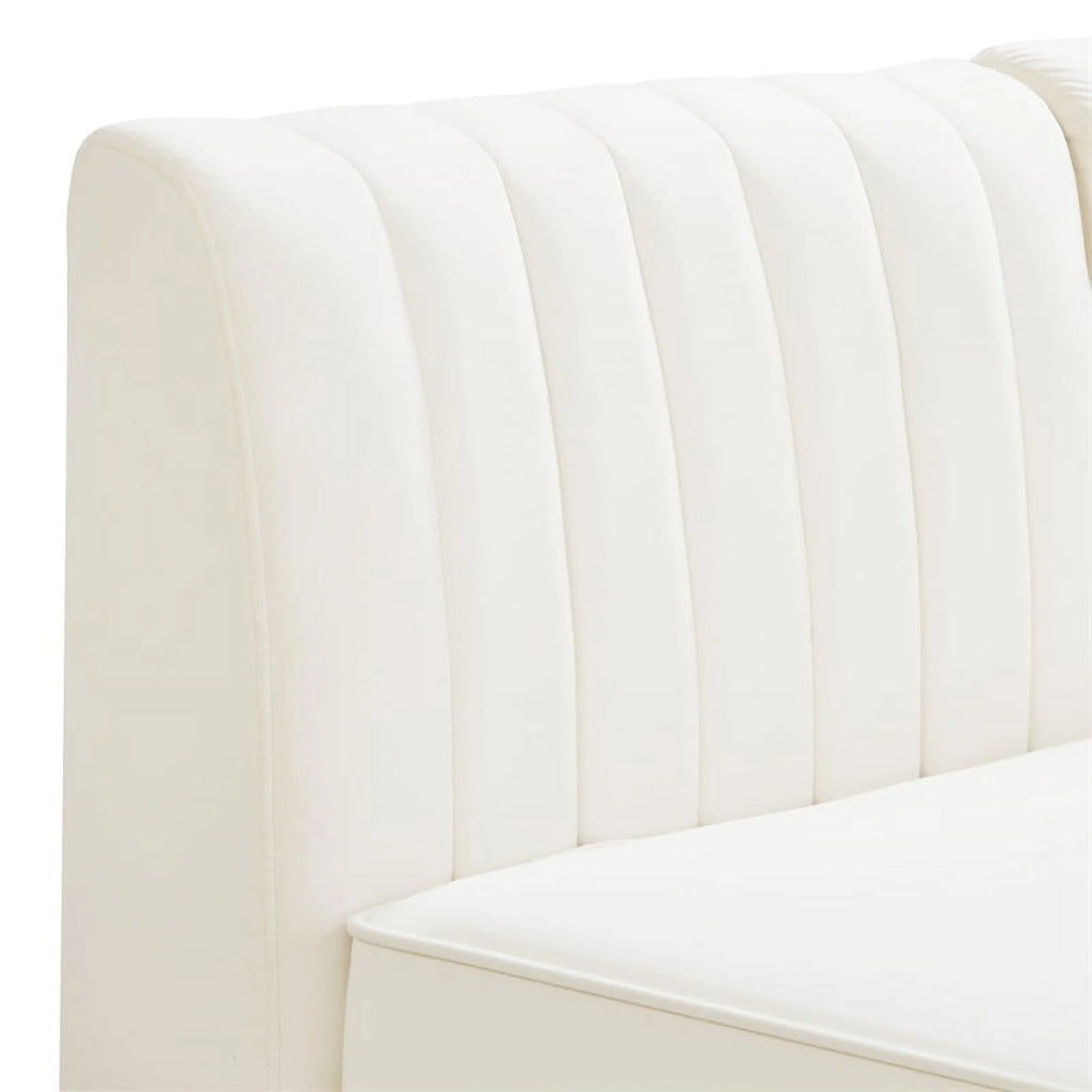 Cream Velvet Modular Sectional V260382