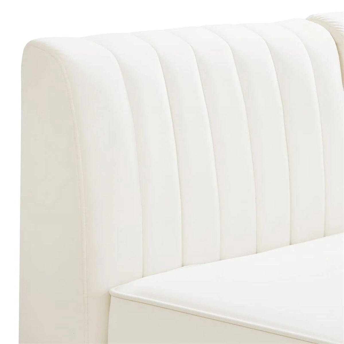 Cream Velvet Modular Sectional V260382