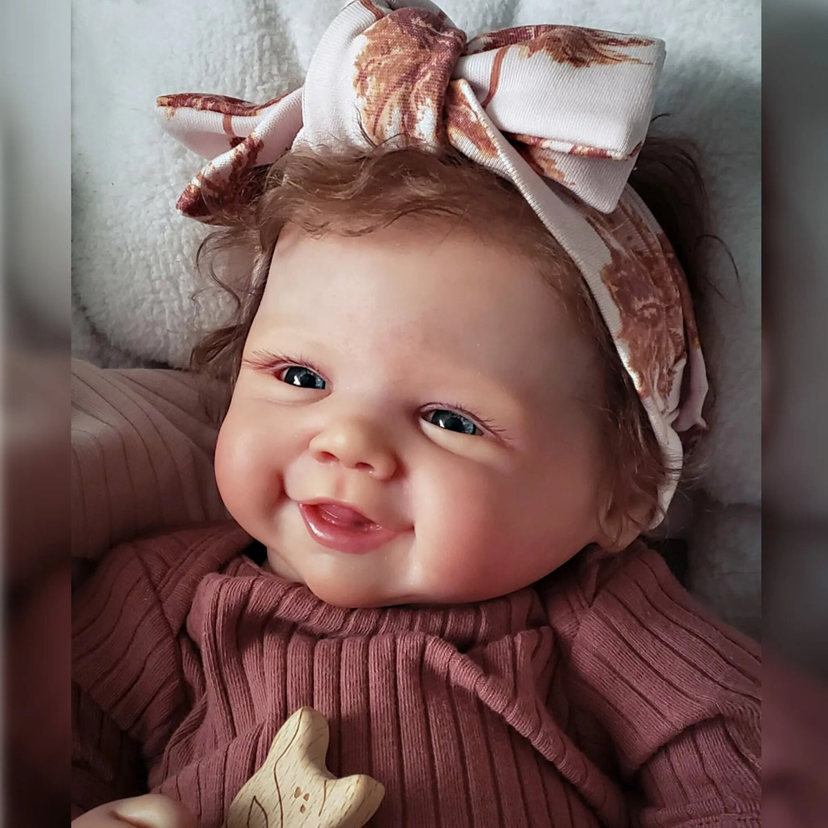 18 Inch Hand Made Painted Smile Newborn Baby Doll Toys X60498
