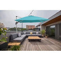 Light Blue Square Cantilever Umbrella D6355