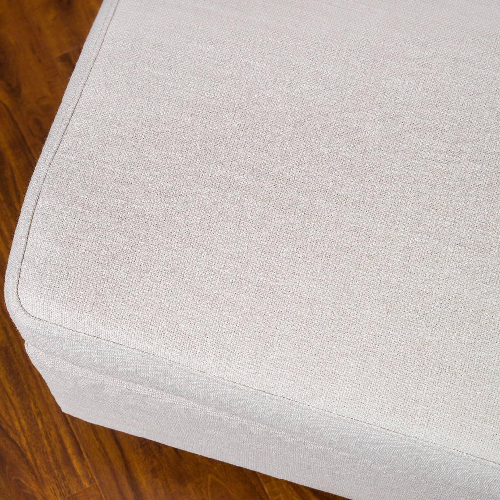 Rectangular Linen Fabric Ottoman V494303