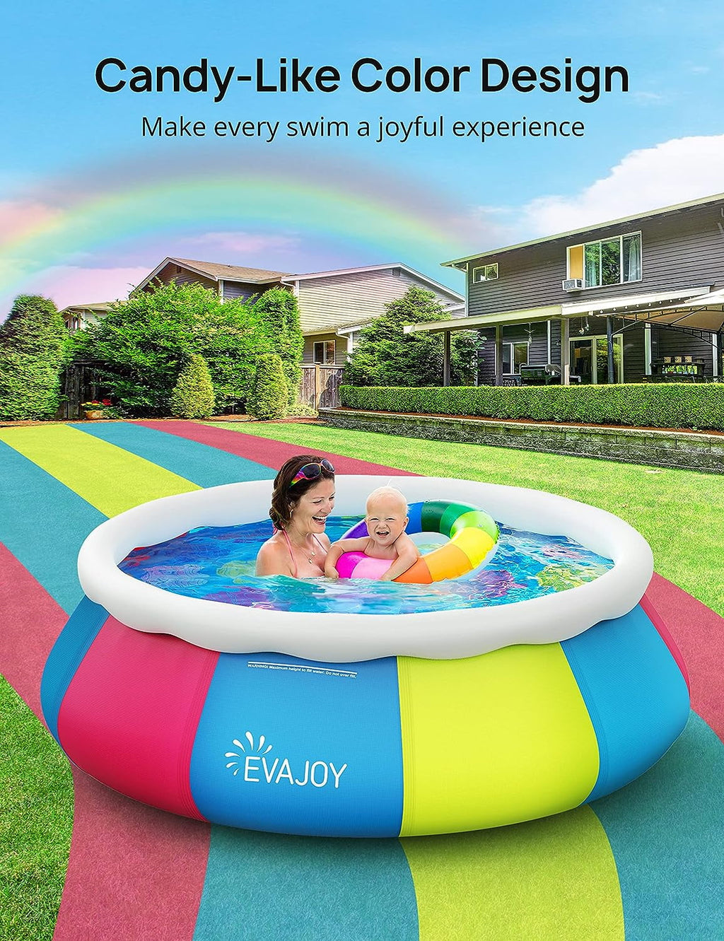 10ft × 30in Easy Set Inflatable Swimming Pool with Pool Cover U908171
