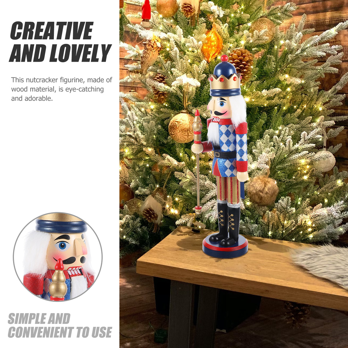 Nutcracker Wooden Ornament Decor Doll B84087