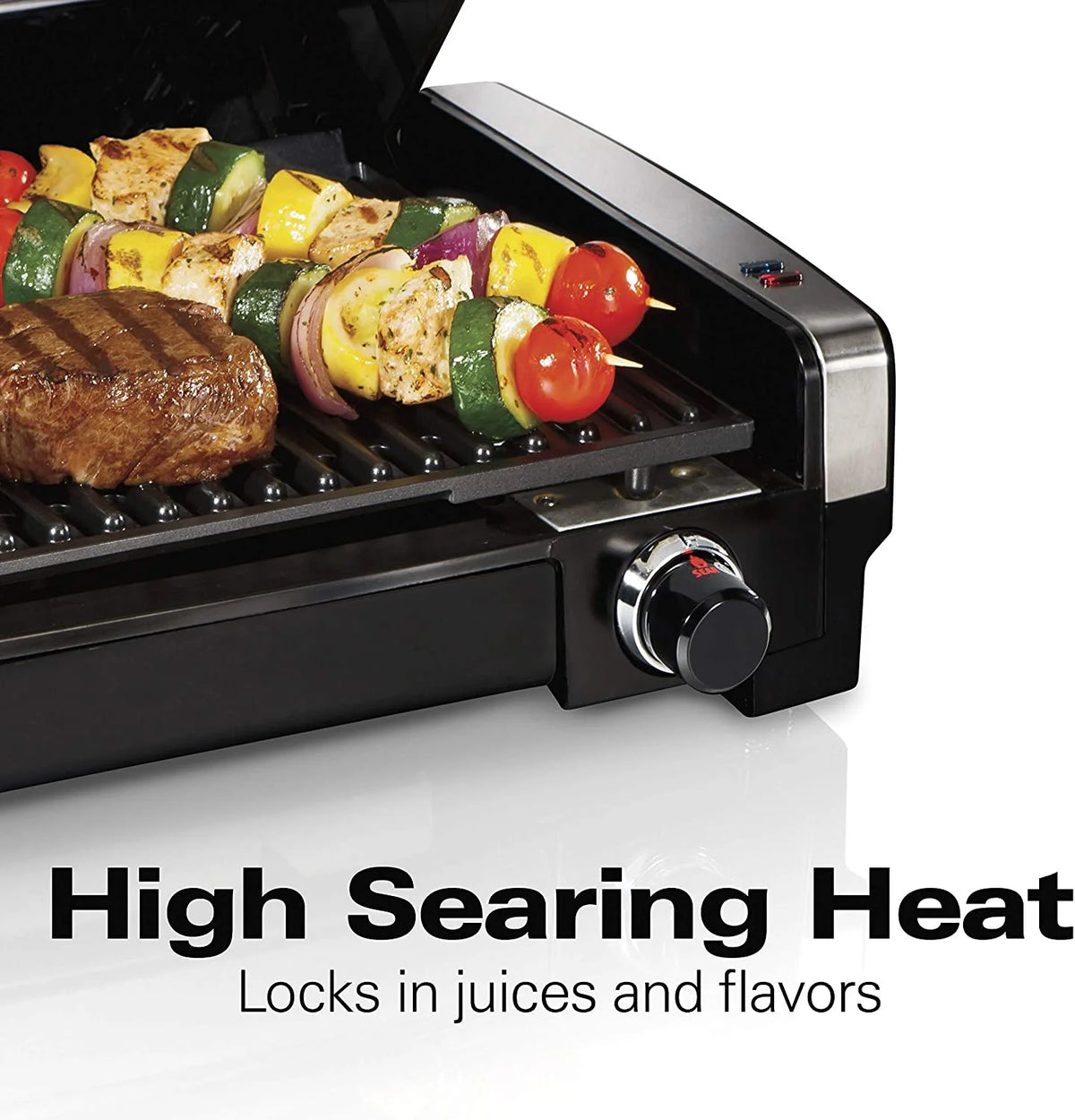 Electric Indoor Searing Grill with Viewing Window and Removable Nonstick Plate N531