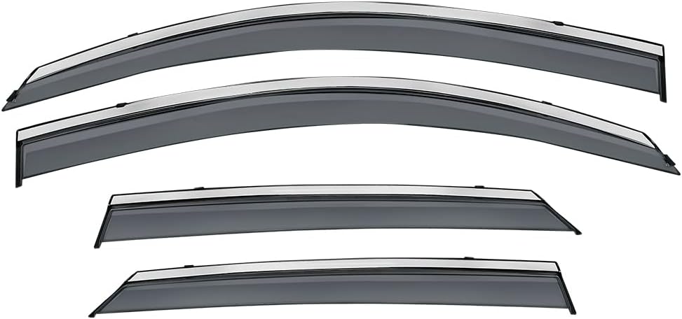 Compatible with Hyundai Tucson 2016-2021 Window Wind Deflector Rain Guard with 304 Stainless Steel Trim Pack of 2 C157570