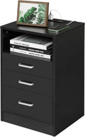 White 3 Drawer Nightstand with Open Storage F774
