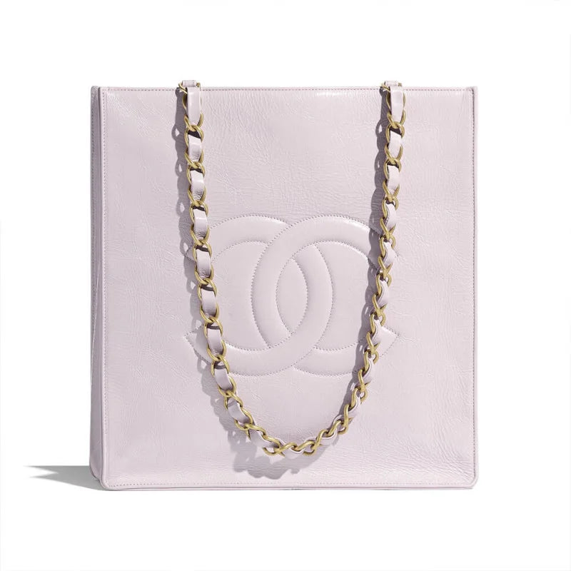 Shiny Aged Calfskin Shopping Bag Q12182