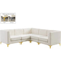 Cream Velvet Modular Sectional V260382
