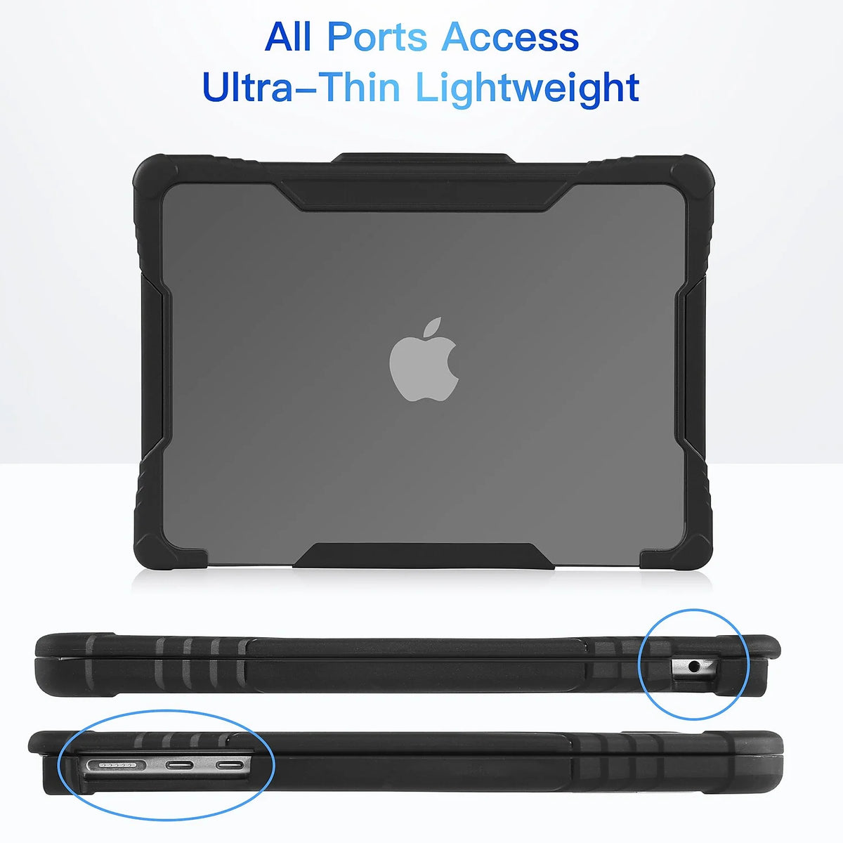 Black Rugged Laptop Sleeve with Keyboard Cover J637