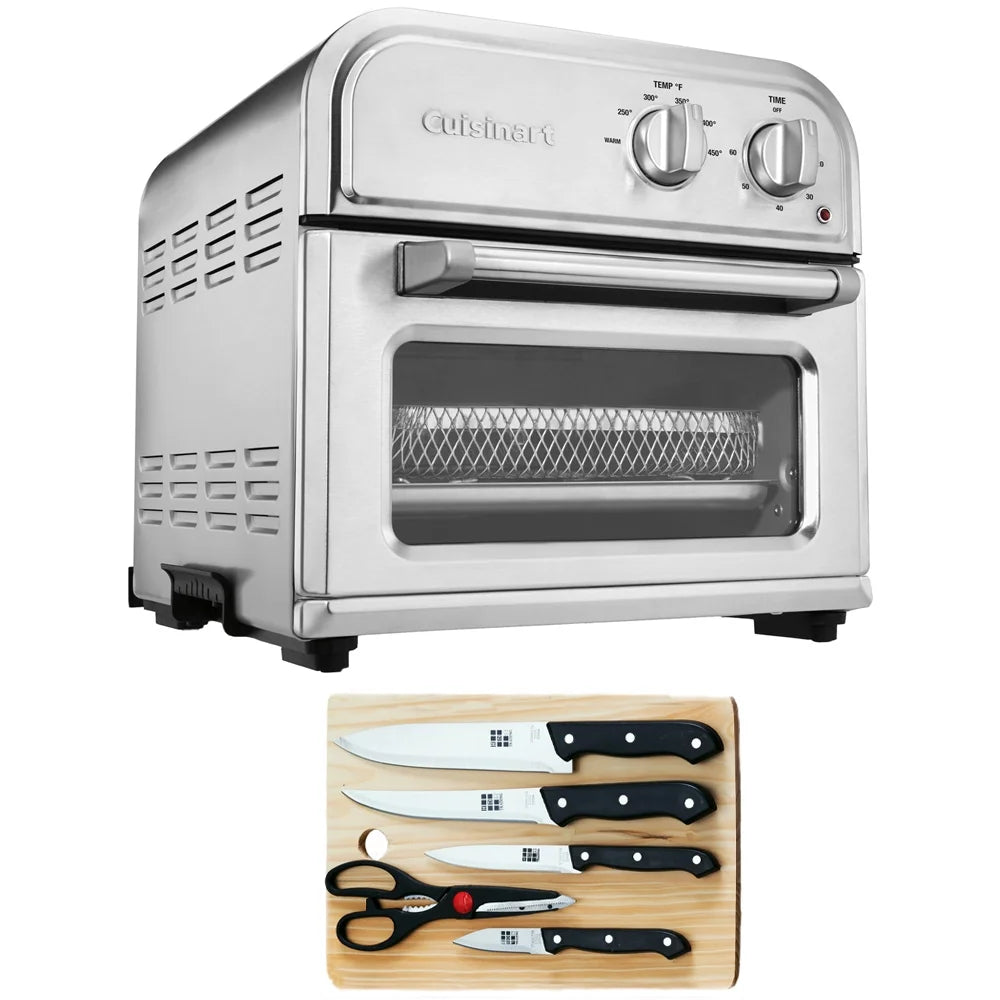 Silver Air Fryer with 5-Pieces Knife Set with Cutting Board L5597
