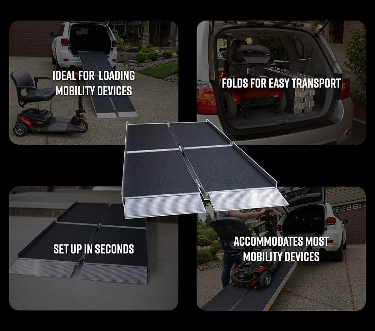 Suitcase Trifold Portable Ramp with Slip-Resistant Surface, 7 Foot A77057