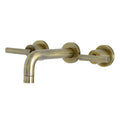 2-Handle Wall Mount Bathroom Faucet, Antique Brass C164657