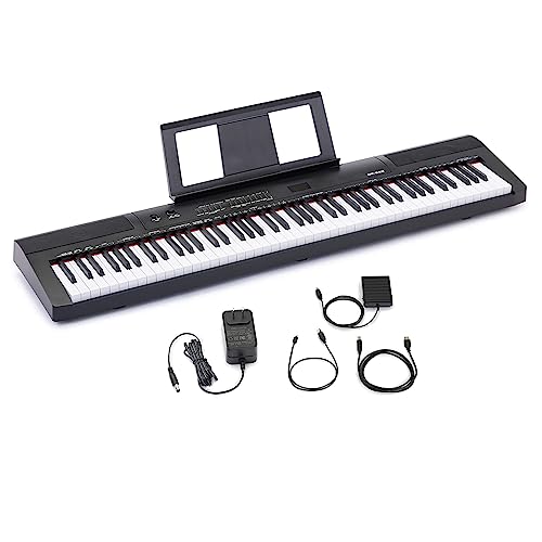 Black 88-Key Semi-Weighted Digital Piano with Sustain Pedal C810