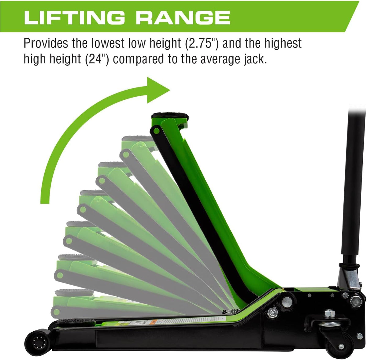 2 Ton Extra Long Reach Low Profile Steel Floor Jack R324