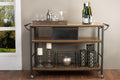 Brown Wood and Metal Kitchen Cart G692