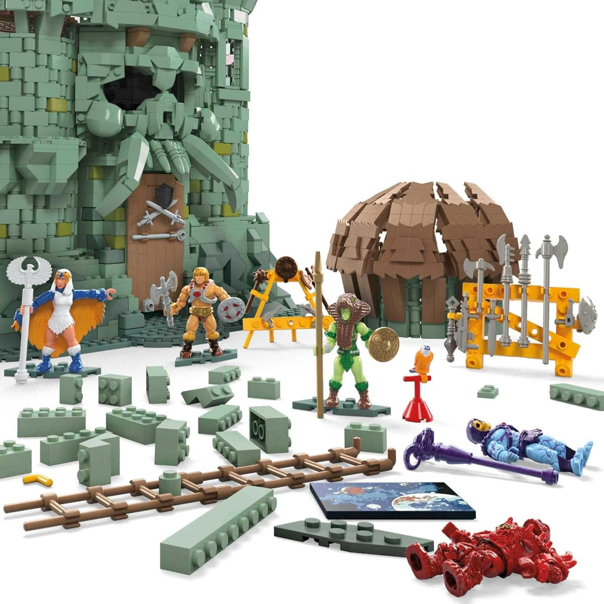 Castle Grayskull Building Set with 3508 Pieces, 6 Poseable Micro Action Figures, 13+ Inches Tall S2055