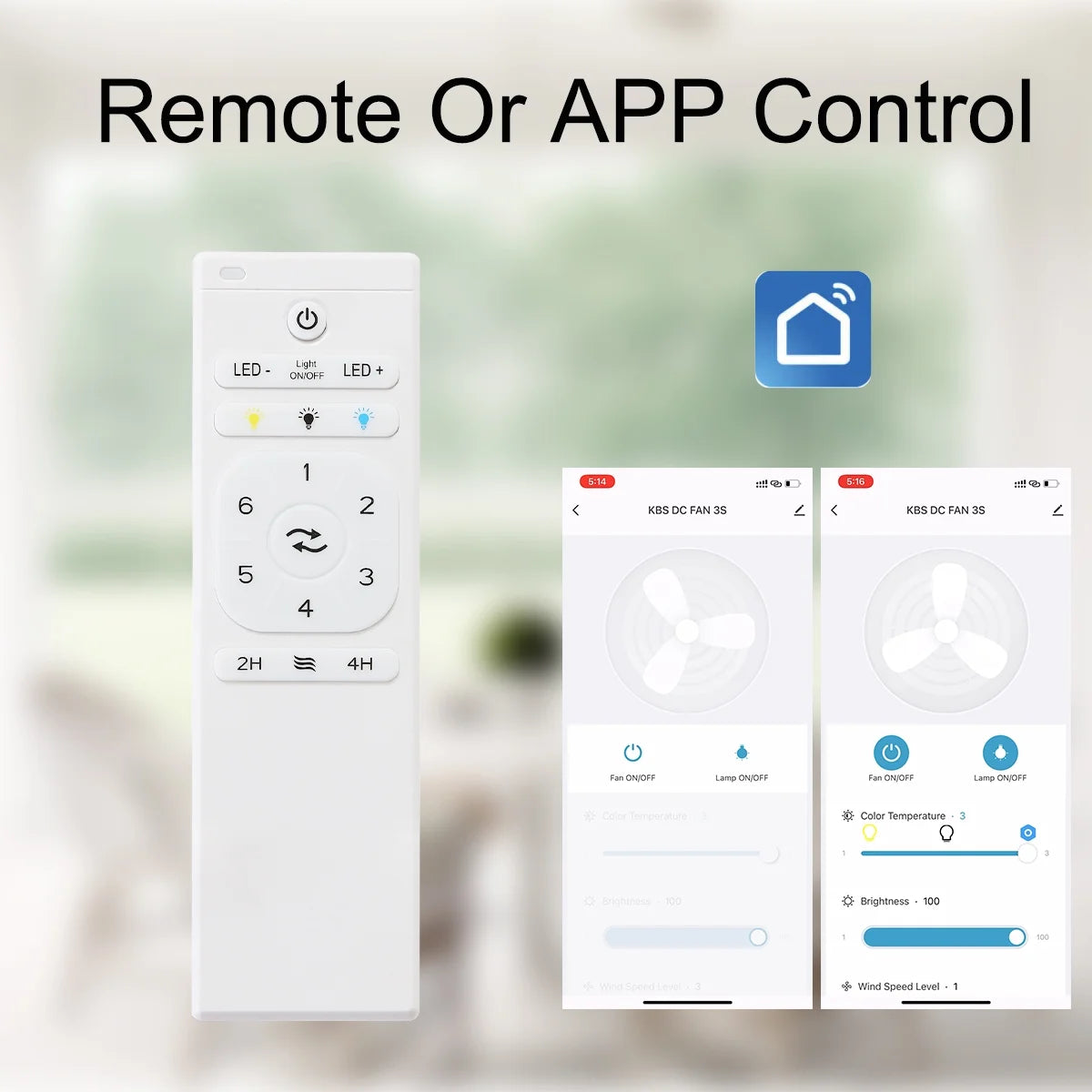 52" Smart Ceiling Fan with Remote Control H614285