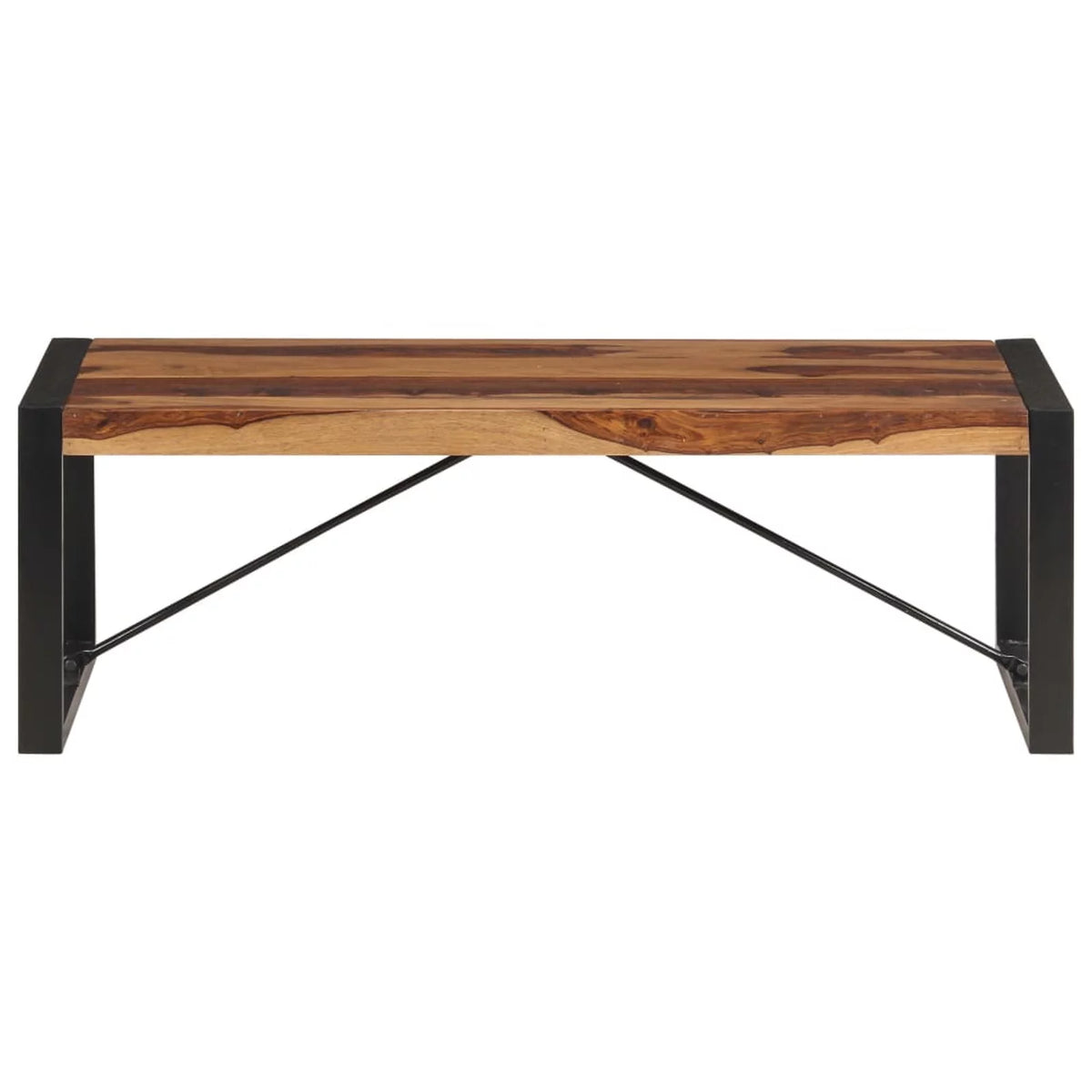 Sheesham Wood Coffee Table with Steel Legs U9907