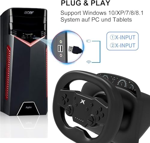 PS4 Steering Wheel and Pedals with Dual-Vibration Motors K3542