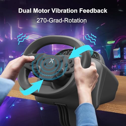 PS4 Steering Wheel and Pedals with Dual-Vibration Motors K3542
