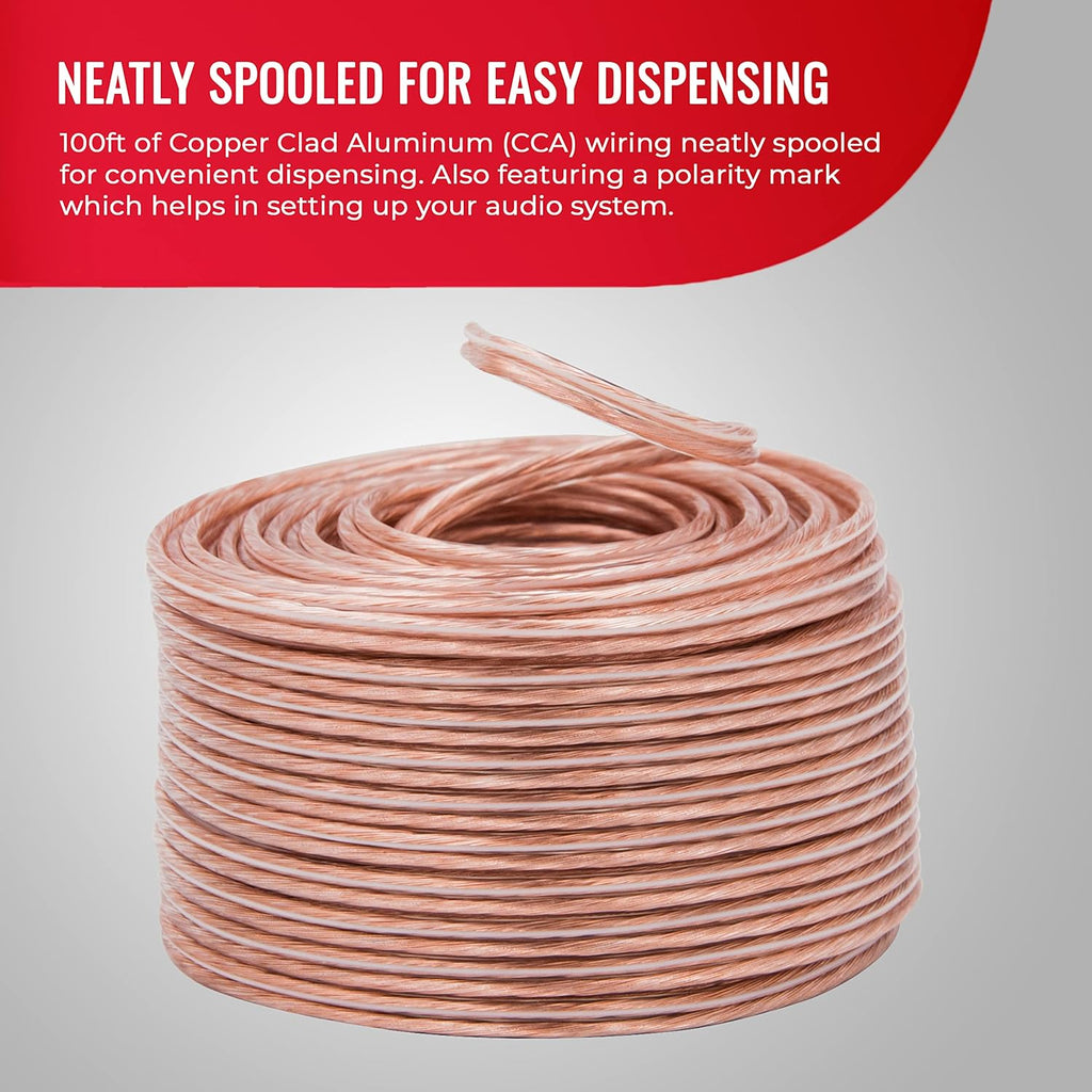 Copper Clad Aluminum 12 Gauge Speaker Wire 100FT E790236